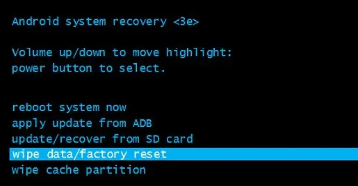 Effacer les données- réinitialisation usine( wipe data - factory reset) Effacer les données- réinitialisation usine( wipe data - factory reset)