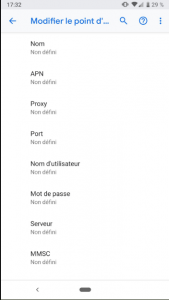 Mettre à jour les paramètres APN Mettre à jour les paramètres APN