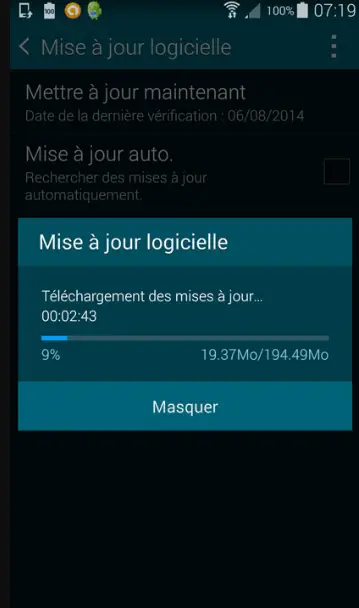 Mise à jour logicielle Android Mise à jour logicielle Android