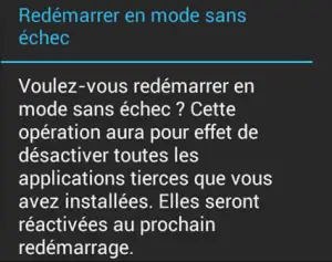 démarrer le téléphone en mode sans échec