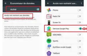 Activer l'Accès non restreint aux données à Google Play Store Activer l'Accès non restreint aux données à Google Play Store