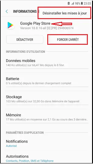 Désinstaller les mises à jour de Google Play Store Désinstaller les mises à jour de Google Play Store