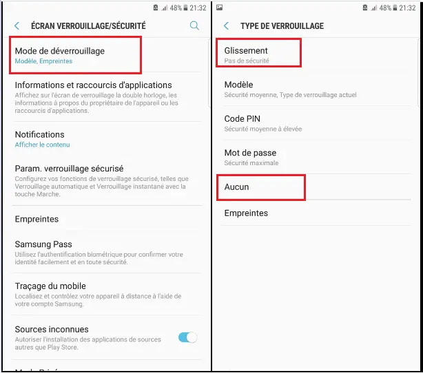 Ecran de verrouillage