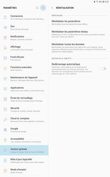 Réinitialiser tablette android Réinitialiser tablette android