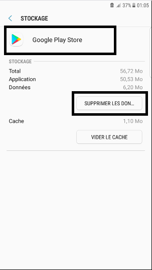 Supprimer les données du google play store Supprimer les données du google play store