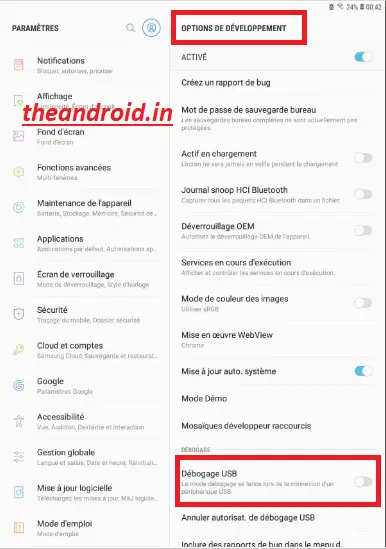 activé le débogage USB