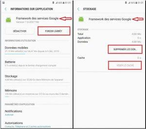 Effacer les données de Framework des Services Google Effacer les données de Framework des Services Google