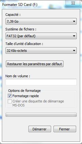 Formater une Carte SD Formater une Carte SD