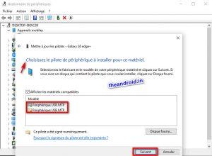 Mise à jour du pilote USB MTP Mise à jour du pilote USB MTP