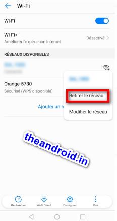 Oublier un Wifi android