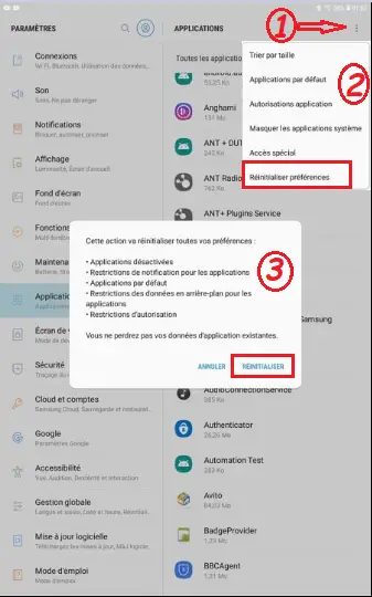 Réinitialiser les préférences Réinitialiser les préférences