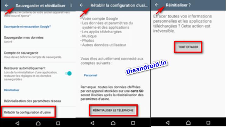 Rétablir la configuration d'usine sony Rétablir la configuration d'usine sony