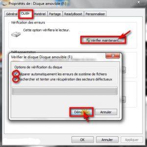 Vérifier le disque amovible Vérifier le disque amovible