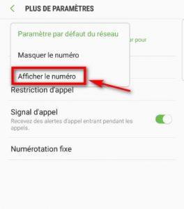 Afficher le numéro de l'identifiant de l'appelant