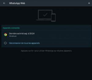Appareils connectés à votre WhatsApp