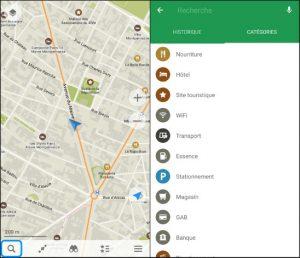 Catégorie de l'application Maps Me Catégorie de l'application Maps Me
